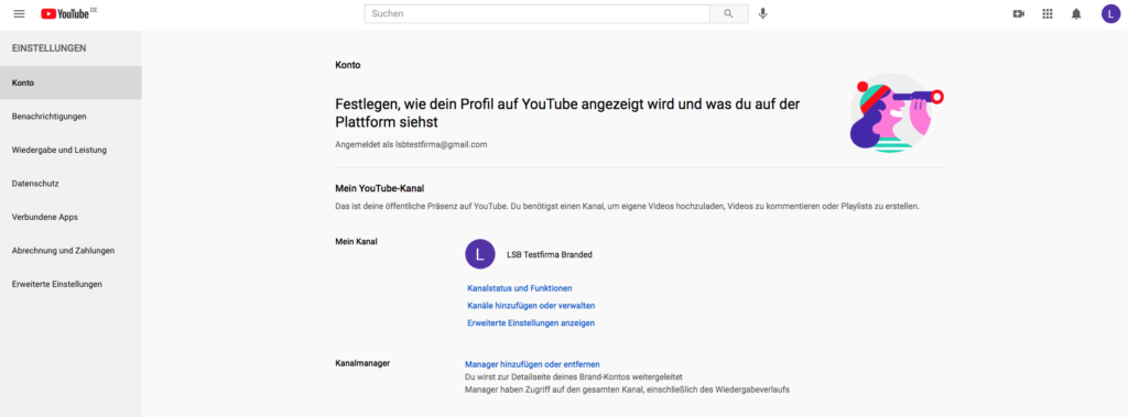 YouTube Manager hinzufügen